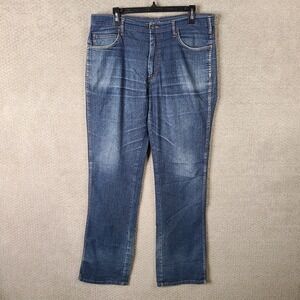 Wrangler Jeans Mens 36x35‎ Blue Texas Stretch Regular Fit Straight Leg Mid Rise